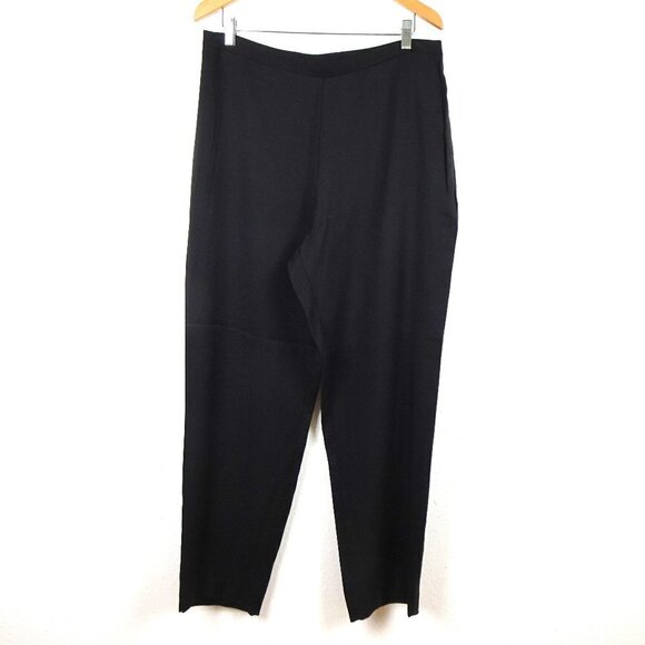Natori Sanded Twill Pants Women's 16 Black Tapered Lightweight - Picture 1 of 11